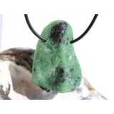 Zoisit XXL Rohsteinform angetrommelt, gebohrt - Sonderqualit&auml;t - ca. 4 cm x 2,8 cm x 1,8 cm