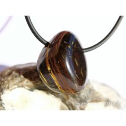 Tigereisen Trommelstein / Schmuckstein gebohrt - Sonderqualität - ca. 2,4 cm x 2,1 cm x 1,3 cm