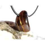 Tigereisen Trommelstein / Schmuckstein gebohrt -...