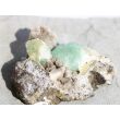 Apophyllit grün mit Stilbit Kristallstufe / Rohstein - Rarität - ca. 3,9 cm x 3,3 cm x 1,1 cm