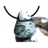 Moosachat gr&uuml;n Trommelstein gebohrt - sch&ouml;ne Qualit&auml;t - ca. 2,8 cm x 2,2 cm x 1,5 cm