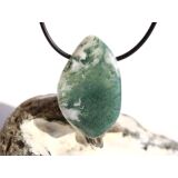 Moosachat gr&uuml;n XXL Schmuckstein / Trommelstein gebohrt - Sonderqualit&auml;t - ca. 4 cm x 2,4 cm x 1,6 cm
