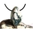 Moosachat gr&uuml;n XXL Schmuckstein / Trommelstein gebohrt - Sonderqualit&auml;t - ca. 4 cm x 2,4 cm x 1,6 cm