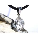 Herkimer Diamant Doppelender Kristall Anh&auml;nger Silber&ouml;se - AA-Sonderqualit&auml;t - Rarit&auml;t - ca. 3,3 cm x 1,6 cm x 1,4 cm