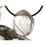 Turmalinquarz Schmuckstein / Trommelstein gebohrt -...