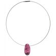 Stahlreifen / Halsreif mit Drehverschluss - stahlgrau / silber - 1 dickere Kordel (1 mm) - ca. 50 cm -