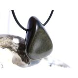 Goldobsidian Trommelstein / Schmuckstein gebohrt -...