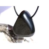 Goldobsidian Trommelstein / Schmuckstein gebohrt - AA-Sonderqualität - ca. 3,3 cm x 2,7 cm x 1,6 cm