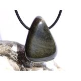 Goldobsidian Trommelstein / Schmuckstein gebohrt - AA-Sonderqualität - ca. 3,3 cm x 2,7 cm x 1,6 cm