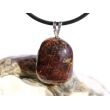 Granat Almandin Schmuckstein / Trommelstein Anhänger Silberöse - ca. 2,7 cm x 1,6 cm x 0,9 cm - Sonderpreis wg. Makel -