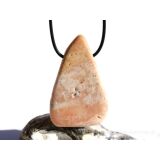 Baryt apricot (Schwerspat) XXXL Schmuckstein / Scheibenstein gebohrt - Handarbeit - Sonderqualität - Fairer Handel - ca. 5,9 cm x 3,7 cm x 0,8 cm