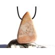 Baryt apricot (Schwerspat) XXXL Schmuckstein / Scheibenstein gebohrt - Handarbeit - Sonderqualität - Fairer Handel - ca. 5,9 cm x 3,7 cm x 0,8 cm