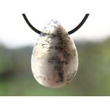 Dendritenchalcedon XL Schmuckstein Cabochon gebohrt - Sonderqualität - ca. 3,7 cm x 2,4 cm x 1,2 cm