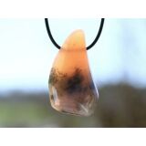 Hydrogrossular (Granat) XXL Trommelstein gebohrt - Sonderqualit&auml;t - ca. 4,6 cm x 2,6 cm x 1,5 cm