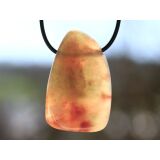 Hydrogrossular (Granat) XXL Schmuckstein / Scheibenstein gebohrt - Sonderqualit&auml;t - Handarbeit - ca. 4,4 cm x 2,8 cm x 0,8 cm