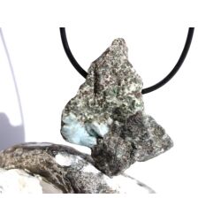 Larimar XXL Rohstein gebohrt  (Pektolith blau) - Rarit&auml;t - ca. 4,4 cm x 3,9 cm x 2,1 cm