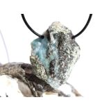 Larimar XXL Rohstein gebohrt  (Pektolith blau) -...