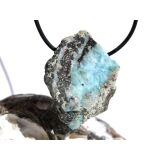 Larimar XXL Rohstein gebohrt  (Pektolith blau) - Rarit&auml;t - ca. 4,4 cm x 3,5 cm x 1,8 cm