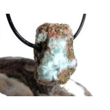 Larimar Rohstein gebohrt  (Pektolith blau) - Rarit&auml;t...