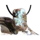 Larimar Rohstein gebohrt  (Pektolith blau) - Rarit&auml;t - ca. 3,1 cm x 2,3 cm x 1,6 cm