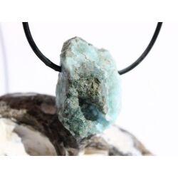 Larimar Rohstein gebohrt  (Pektolith blau) - Rarit&auml;t - ca. 3,3 cm x 2,2 cm x 1,9 cm