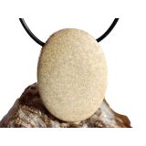 Versteinerte Koralle XXL Schmuckstein Cabochon / Scheibenstein gebohrt - ca. 4 cm x 3 cm x 0,9 cm