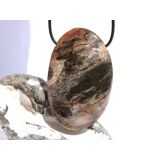 Versteinertes Holz XXXL Trommelstein gebohrt -...