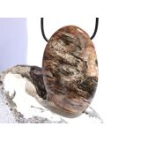 Versteinertes Holz XXXL Trommelstein gebohrt -...