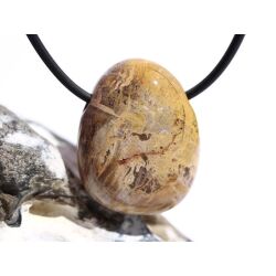 Versteinertes Holz Trommelstein gebohrt - Sonderqualität - ca. 2,9 cm x 2,3 cm x 1,4 cm