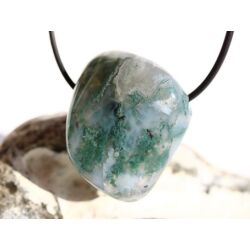 Moosachat grün XXL Schmuckstein / Trommelstein gebohrt - Sonderqualität - ca. 3,9 cm x 3,1 cm x 2,4 cm