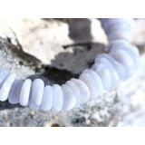 Chalcedon blau geb&auml;ndert Armband Buttons ca. 9 - 13 mm - ca. 17-18 cm - Sonderqualit&auml;t -