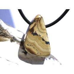 Schalenblende Schmuckstein / Scheibenstein gebohrt (Sphalerit-Wurtzit) - Rarität - AA-Sonderqualität - Handarbeit - ca. 2,6 cm x 1,6 cm x 0,9 cm