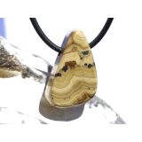 Schalenblende Schmuckstein / Scheibenstein gebohrt (Sphalerit-Wurtzit) - Rarität - AA-Sonderqualität - Handarbeit - ca. 2,6 cm x 1,6 cm x 0,9 cm