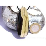 Schalenblende XXXL Schmuckstein Cabochon / Scheibenstein gebohrt - Rarit&auml;t - AA-Sonderqualit&auml;t - ca. 5,9 cm x 2,3 cm x 1,1 cm - Sonderpreis Makel -