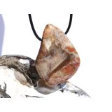 Versteinertes Holz XXL Scheibenstein / Schmuckstein gebohrt - Sonderqualität - ca. 4,7 cm x 3,3 cm x 1,1 cm