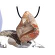 Versteinertes Holz XXL Scheibenstein / Schmuckstein gebohrt - Sonderqualität - ca. 4,7 cm x 3,3 cm x 1,1 cm