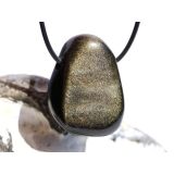 Goldobsidian XL Trommelstein / Schmuckstein gebohrt - AA-Sonderqualität - ca. 3,8 cm x 2,8 cm x 2,1 cm