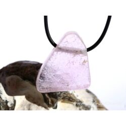 Kunzit rosa "Silberschimmer" Schmuckstein / Scheibenstein gebohrt (Spodumen) - Sonderqualit&auml;t - Rarit&auml;t - Handarbeit - ca. 3,2 cm x 2,9 cm x 1 cm