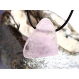 Kunzit rosa "Silberschimmer" Schmuckstein / Scheibenstein gebohrt (Spodumen) - Sonderqualit&auml;t - Rarit&auml;t - Handarbeit - ca. 3,2 cm x 2,9 cm x 1 cm