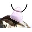 Kunzit rosa "Silberschimmer" Schmuckstein / Scheibenstein gebohrt (Spodumen) - Sonderqualit&auml;t - Rarit&auml;t - Handarbeit - ca. 3,2 cm x 2,9 cm x 1 cm