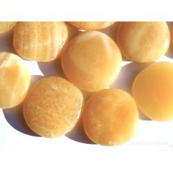 Calcit orange (Orangencalcit) Scheibensteine - schöne Qualität - ca. 3 - 3,6 cm / ca. 15-20g/St