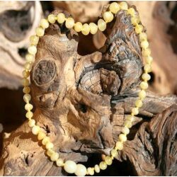 Bernstein Halskette klein, gelb, abgerundete Steine, ca. 31 cm (Kinderprojekt)