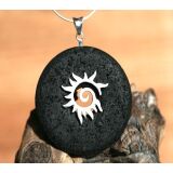 Donuthalter "Flammen-Spirale" 925iger Silber, matt für 30 - 40 mm Donuts