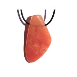 Chalcedon rot (Blutchalcedon) XXXL Schmuckstein / Scheibenstein gebohrt - AA-Sonderqualität - Rarität - Handarbeit - ca. 5,8 cm x 3 cm x 0,7 cm