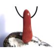 Chalcedon rot (Blutchalcedon) XXL Trommelstein gebohrt - Sonderqualität - Rarität - ca. 5,6 cm x 1,7 cm x 1,4 cm