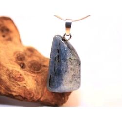 Disthen blau Silberschimmer Schmuckstein / Trommelstein Anhänger Silberöse Schmuckdose (Cyanit / Kyanit) - Sonderqualität - ca. 4 cm x 1,7 cm x 0,9 cm