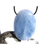 Calcit blau XXXL Schmuckstein Cabochon / Trommelstein gebohrt - AA-Sonderqualität - ca. 5,7 cm x 4 cm x 1,4 cm