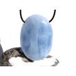 Calcit blau XXXL Schmuckstein Cabochon / Trommelstein gebohrt - AA-Sonderqualität - ca. 5,7 cm x 4 cm x 1,4 cm