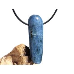 Disthen blau "Silberschimmer" XXL Schmuckstein / Trommelstein gebohrt (Cyanit / Kyanit) - Sonderqualit&auml;t - ca. 4,8 cm x 1,5 cm x 1 cm
