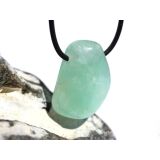 Prehnit gr&uuml;n Trommelstein / Schmuckstein gebohrt -...